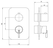 Element zewnętrzny do BOXa mieszaczowego Silia Deante titanium