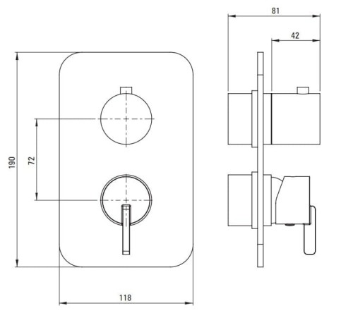 Element zewnętrzny do BOXa mieszaczowego Silia Deante titanium