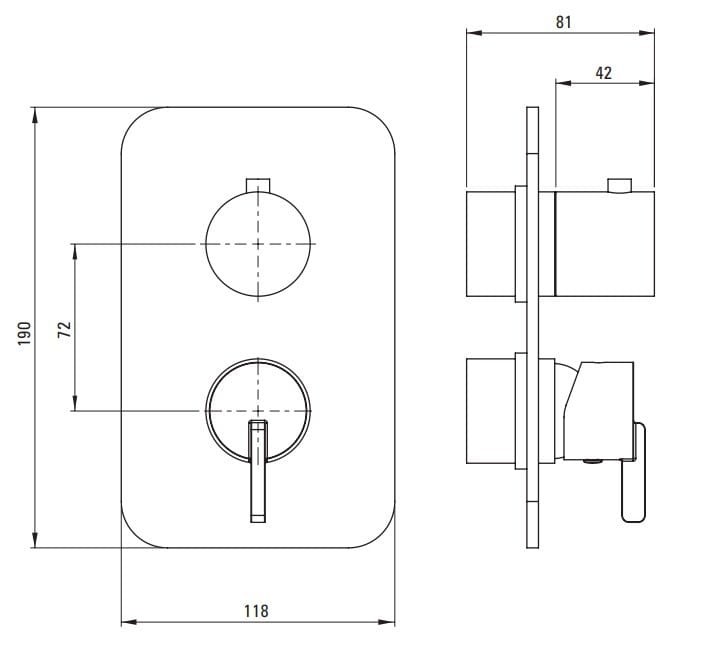 Element zewnętrzny do BOXa mieszaczowego Silia Deante titanium