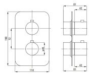 Element zewnętrzny do BOXa termostatycznego złoty szczotkowany Deante