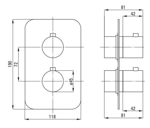 Element zewnętrzny do BOXa termostatycznego złoty szczotkowany Deante