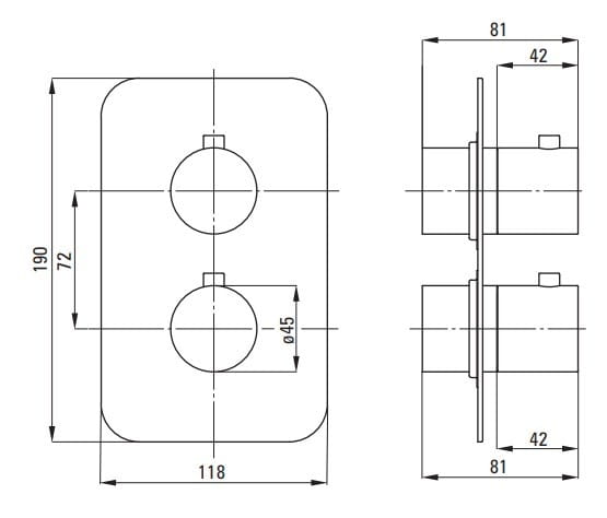 Element zewnętrzny do BOXa termostatycznego złoty szczotkowany Deante