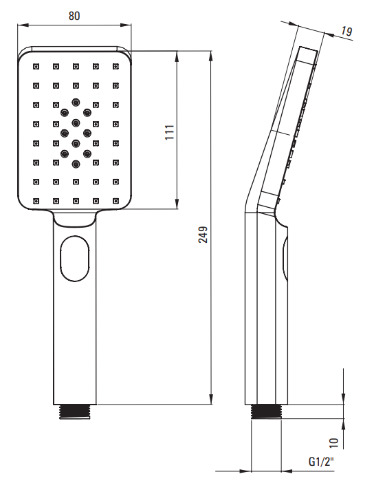 Słuchawka prysznicowa 3-funkcyjna titanium Alpinia Deante
