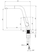 Bateria kuchenna z wyciąganą wylewką Silia Deante złota szczotkowana