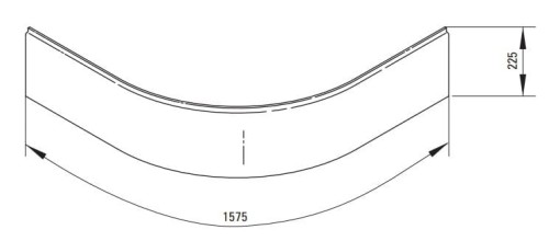 Osłona brodzika półokrągła biała 90 Plus II Deante