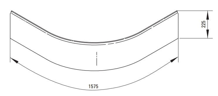 Osłona brodzika półokrągła biała 90 Plus II Deante