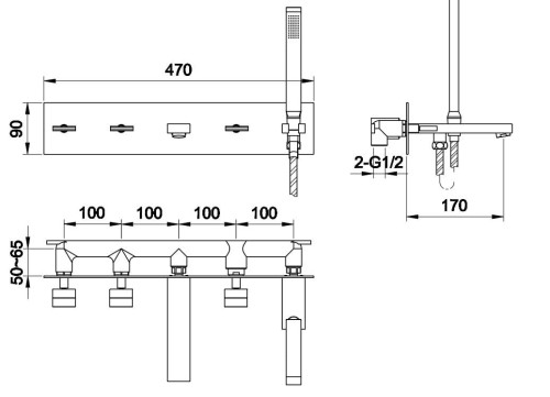 Bateria wannowa podtynkowa KOHLMAN Excelent QW269H