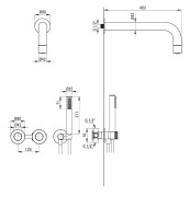 Zestaw prysznicowy podtynkowy stal szczotkowana Silia Hexa Deante