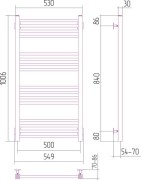 Grzejnik łazienkowy Sunerzha Modus 100x50cm stal polerowana