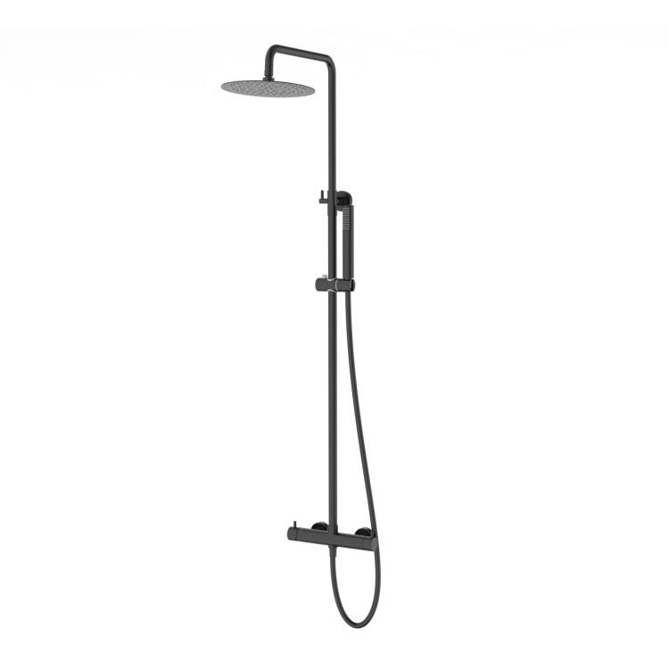 Natryskowa czarna kolumna prysznicowa corsan lugo cmn01mbl