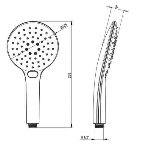 Słuchawka prysznicowa 3-funkcyjna Lupo Deante