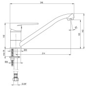 Bateria kuchenna stojąca Tubo Deante chrom BUT060M