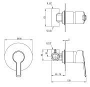 Bateria prysznicowa podtynkowa Arnika Deante złoto szczotkowane