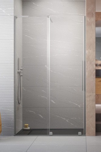Drzwi prysznicowe Furo SL Brushed Nickel DWJ Radaway lewe nikiel