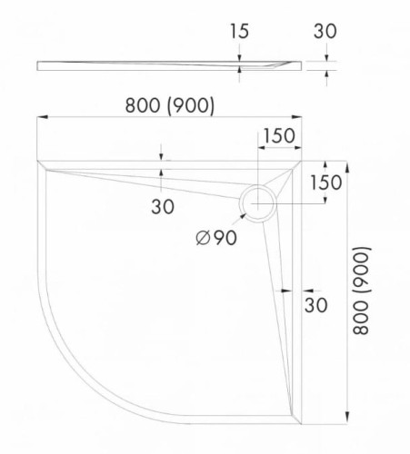 Brodzik półokrągły LIBRA CASHMERE STONE 90x90 Schedpol Schedline, kaszmir