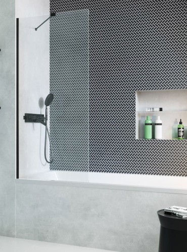 Parawan nawannowy Radaway Modo New Black PNJ 80x150 szkło przejrzyste