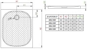 Brodzik płytki prostokątny Radaway Zantos F 120x80x3,2x1,0