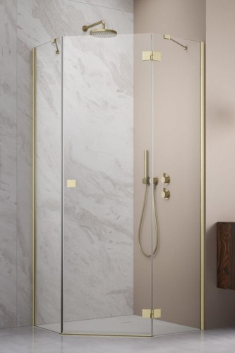 Kabina pięciokątna Radaway Essenza 8 Brushed Gold PTJ prawa