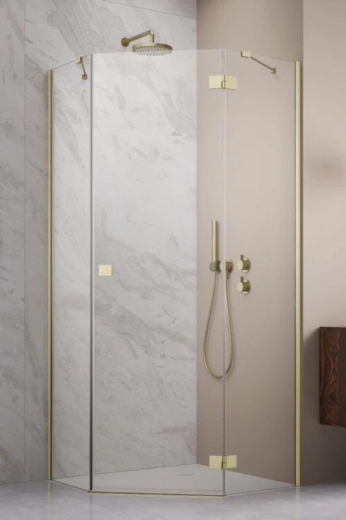 Kabina pięciokątna Radaway Essenza 8 Brushed Gold PTJ prawa