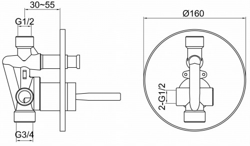 Bateria wannowa podtynkowa KOHLMAN Maxima QW210M