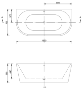 Wanna wolnostojąca EMPORIA EMILIA 160x75x58 cm