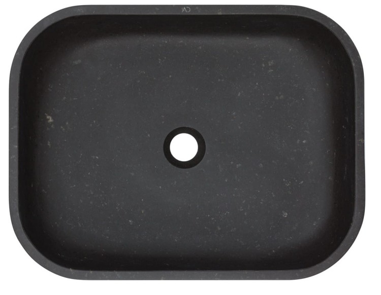Umywalka kamienna nablatowa Galeras AD naturalnie czarny granit