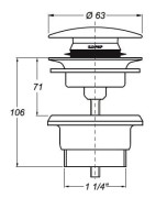 Spust klik klak chrom Manitapi Bonomini