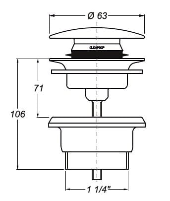 Spust klik klak chrom Manitapi Bonomini