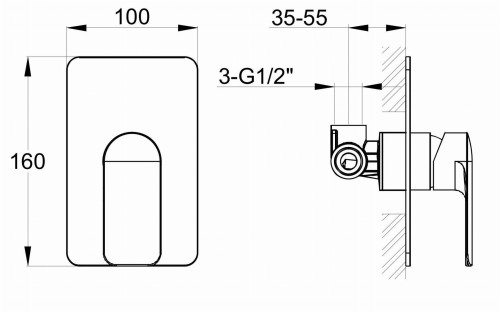 Bateria prysznicowa podtynkowa Texen KOHLMAN QW220T
