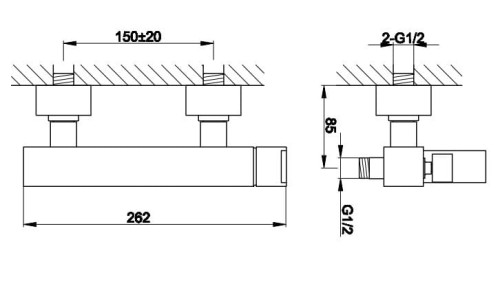 Bateria prysznicowa ścienna KOHLMAN Excelent QW120H