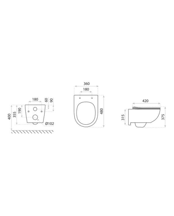 Miska wisząca WC Brava Black Lavita