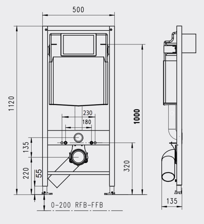 Stelaż podtynkowy WC JOMOTech Werit Jomo 103-000000005