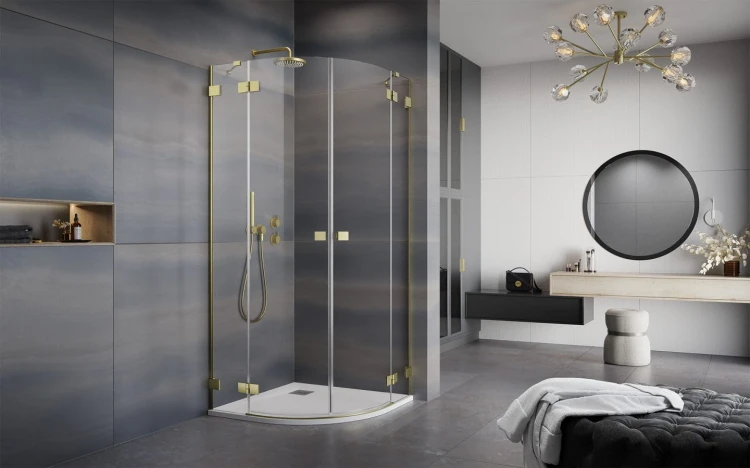 Kabina prysznicowa Essenza Pro Brushed Gold PDD Radaway złota