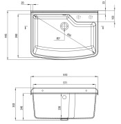 Zlewozmywak gospodarczy 1-komorowy mocowany do ściany szary Garden