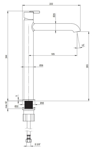 Bateria umywalkowa wysoka Silia Deante alabaster