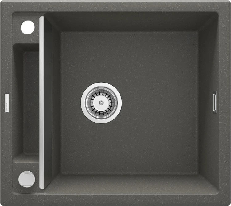 Zlewozmywak granitowy magnetyczny 1-komorowy bez ociekacza - antracyt Deante Magnetic