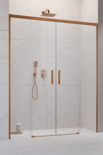 Drzwi prysznicowe Idea Brushed Copper DWD Radaway szkło przejrzyste