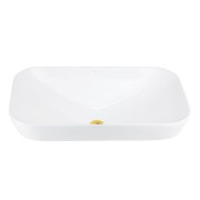 Umywalka nablatowa intero uc5580gl prostokątna 530x335x170 mm złoty korek