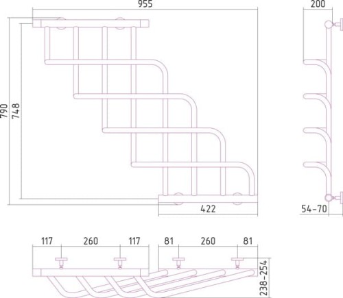 Grzejnik łazienkowy Sunerzha Cascade 70x100cm złoty