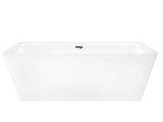 Wanna przyścienna wolnostojąca corsan e019 iseo 150 cm z szeroką krawędzią i wykończeniem chrom