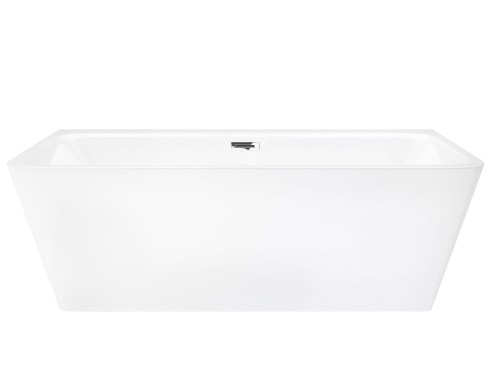 Wanna przyścienna wolnostojąca corsan e019 iseo 150 cm z szeroką krawędzią i wykończeniem chrom