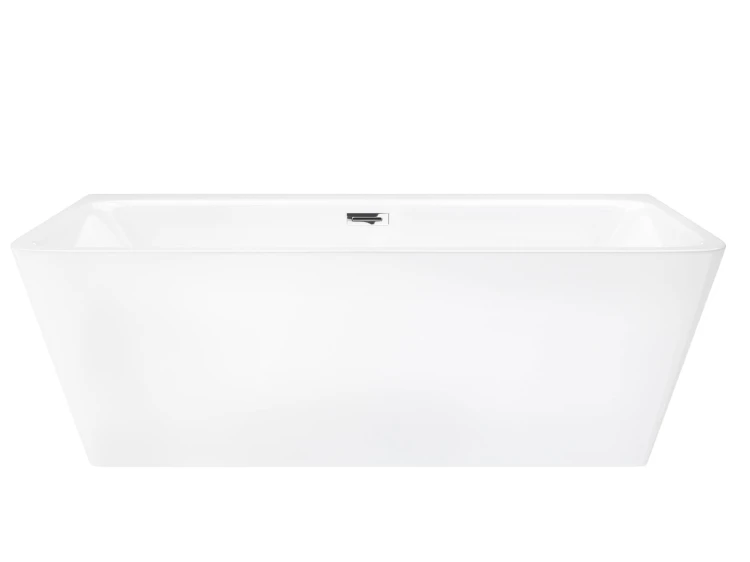 Wanna przyścienna wolnostojąca corsan e019 iseo 150 cm z szeroką krawędzią i wykończeniem chrom