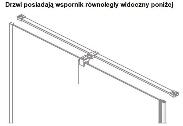 Outlet Drzwi Furo Black DWJ 140 Radaway prawe + brodzik Kyntos F 140x80