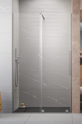 Drzwi prysznicowe Furo Brushed Nickel DWJ Radaway lewe nikiel