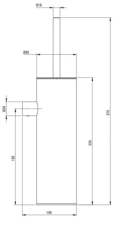 Szczotka WC wisząca nero czarna Round Deante