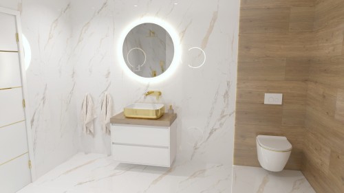 Umywalka nablatowa Galera Gold/White Lavita