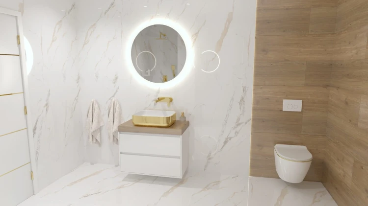 Umywalka nablatowa Galera Gold/White Lavita