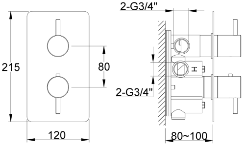 Bateria wannowa termostatyczna złota Axel Gold KOHLMAN QW432AGD