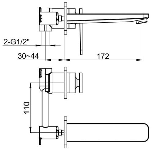 Bateria umywalkowa podtynkowa Wexpo KOHLMAN QW180W