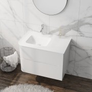 Szafka wisząca z umywalką szklaną Atlanta White 800 Lavita